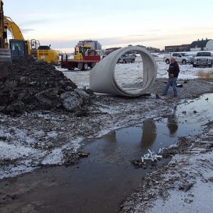 Winter construction at World Garden Commons