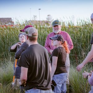 NDSU spent an evening placing rocks in the water near the confluence of the two inlets, under the advice of Natural Resources Management Professor, Jack Norland, PhD